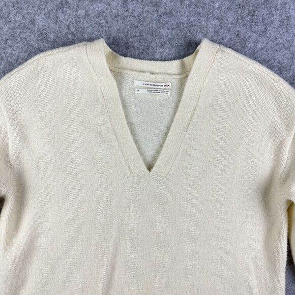Anthropologie Joy Fringe Sweater Womens Medium Cozy Casual Pullover V-Neck Boho - Picture 5 of 15